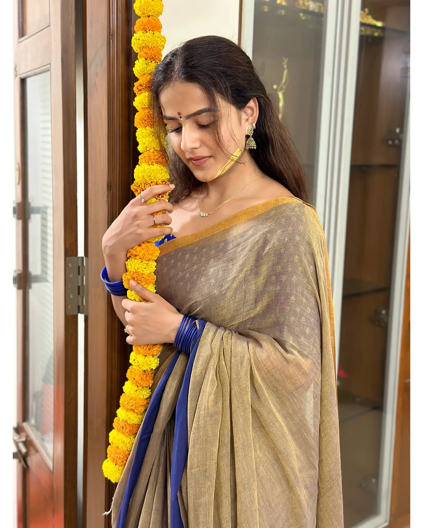 Vaishnavi Chaitanya Awesome Looks in Saree for Diwali
