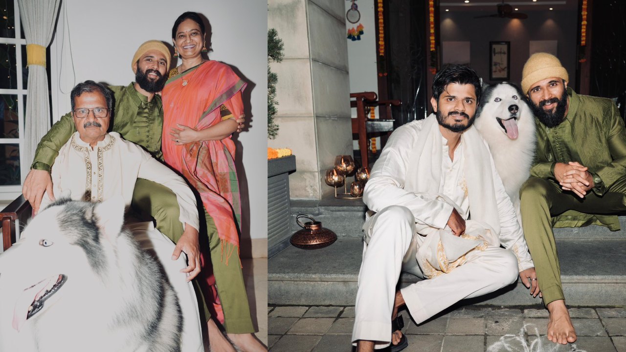 Vijay Deverakonda : ఫ్యామిలీతో విజయ్ దేవరకొండ దీపావళి సెలబ్రేషన్స్.. ఫొటోలు వైరల్..