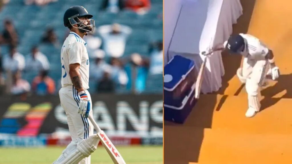 Virat Kohli loses his cool as he smashes ice box after getting dismissed in pune test