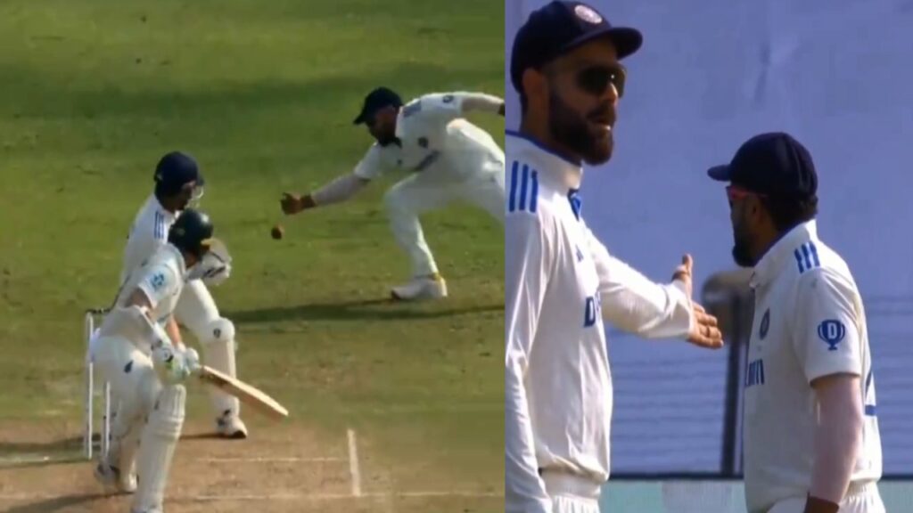 Virat Kohli unleashes his anger on Rohit Sharma after he dropped a easy catch