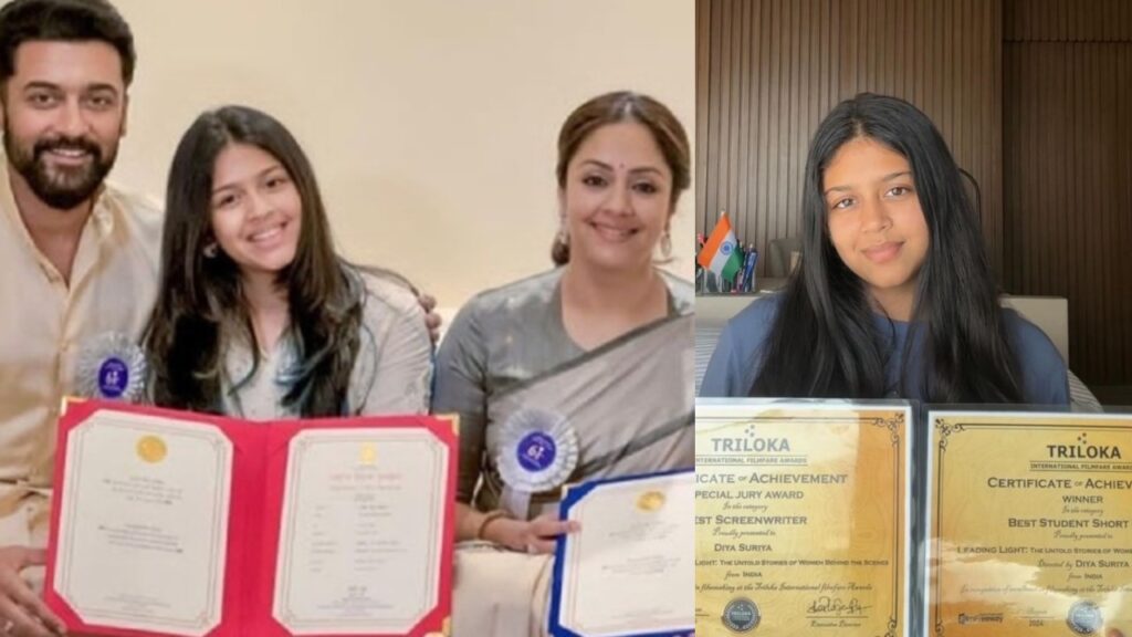 Suriya Jyothika Daughter Diya Suriya Winning Awards for her Documentary Leading Light