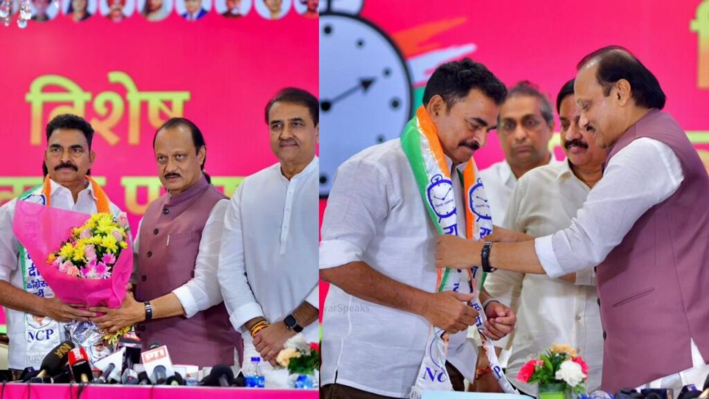 Actor Sayaji Shinde joins NCP in the presence of Maharashtra Deputy CM Ajit Pawar