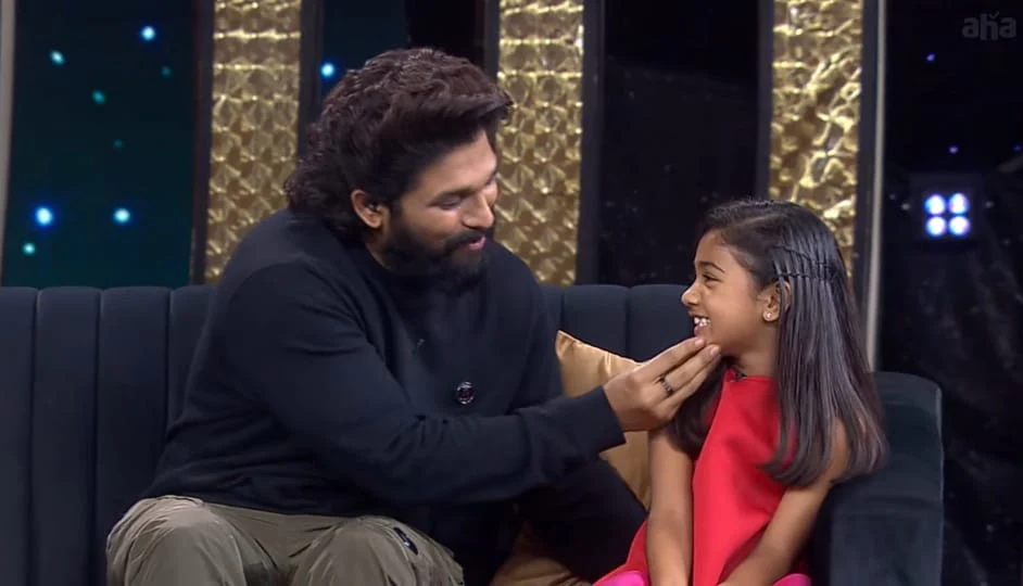 Allu Arjun Attends to Balakrishna Unstoppable with Allu Ayaan and Arha