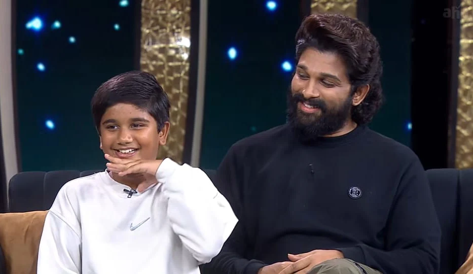 Allu Arjun Attends to Balakrishna Unstoppable with Allu Ayaan and Arha