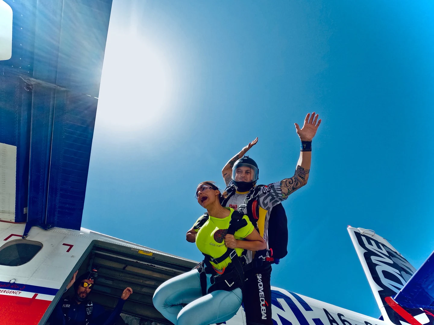 Anveshi Jain Sky Diving in Dubai