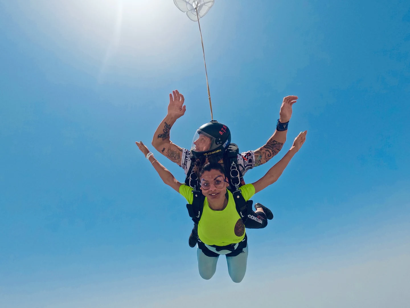 Anveshi Jain Sky Diving in Dubai