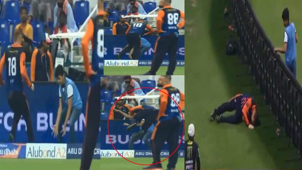Boy Lifts Faf du plessis in fielding during the Abu Dhabi T10