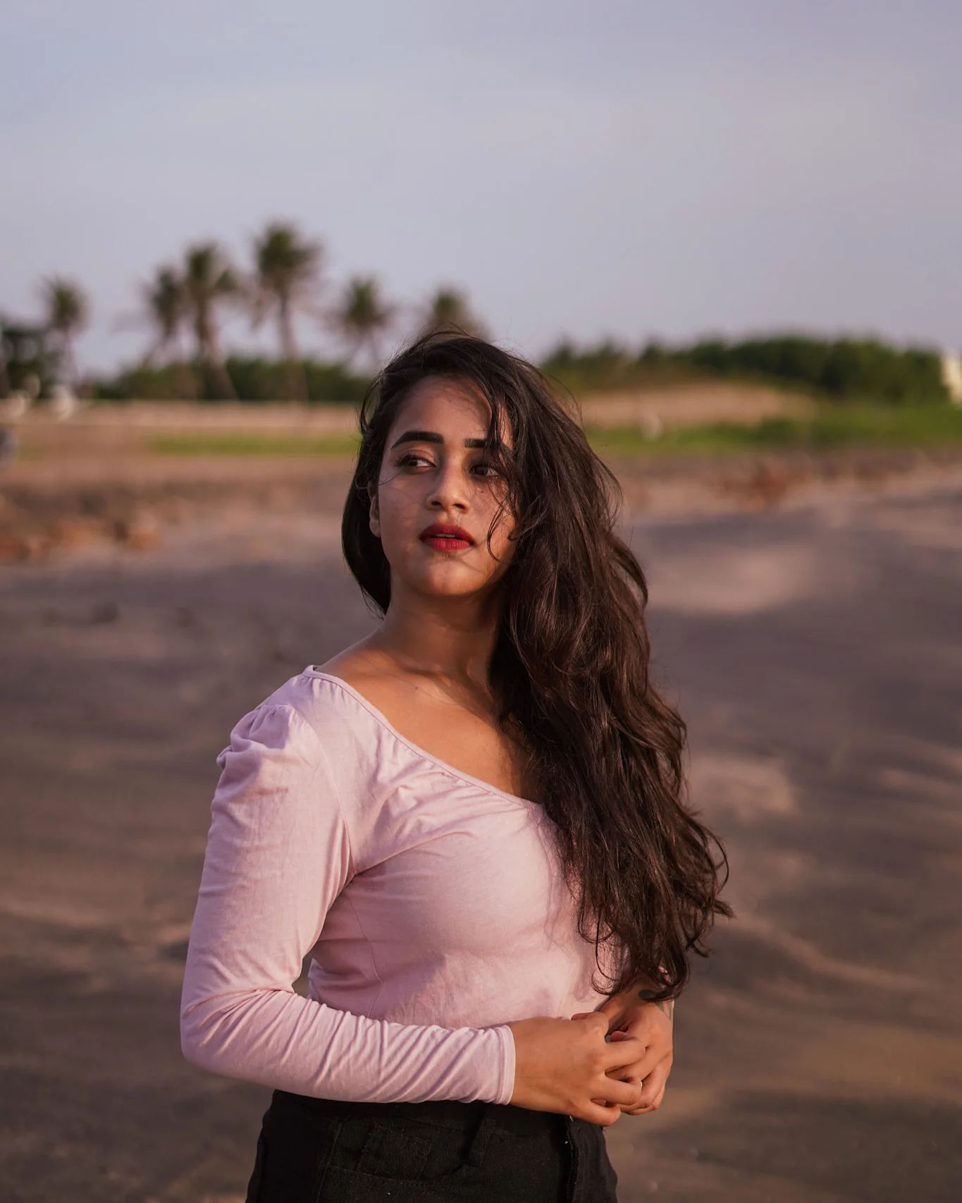 Deepthi Sunaina Enjoying in Chennai Beach