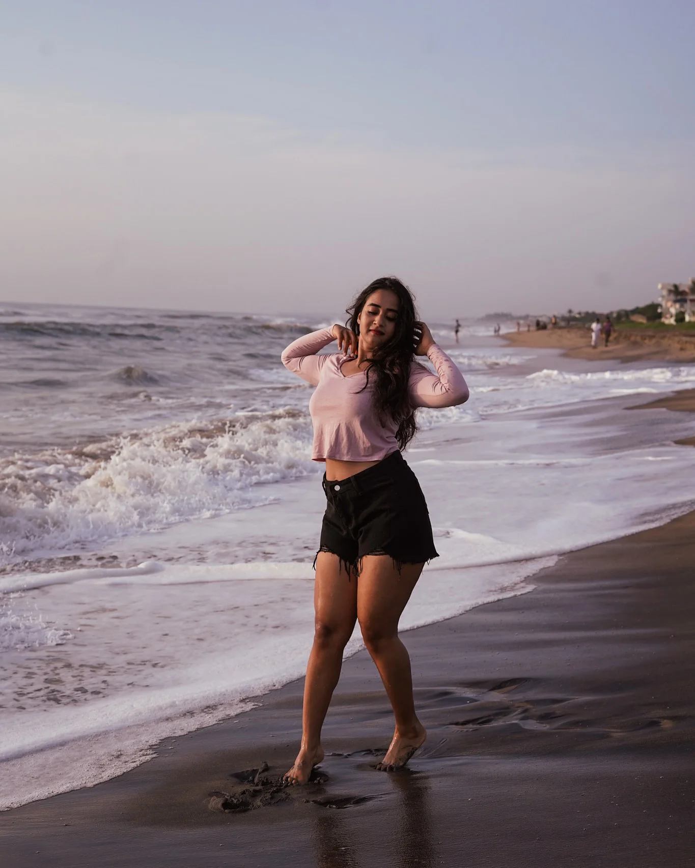 Deepthi Sunaina Enjoying in Chennai Beach