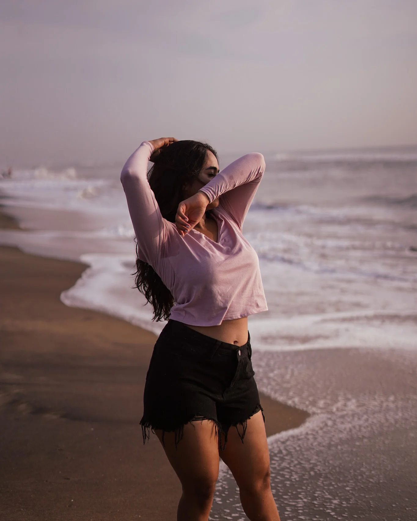 Deepthi Sunaina Enjoying in Chennai Beach