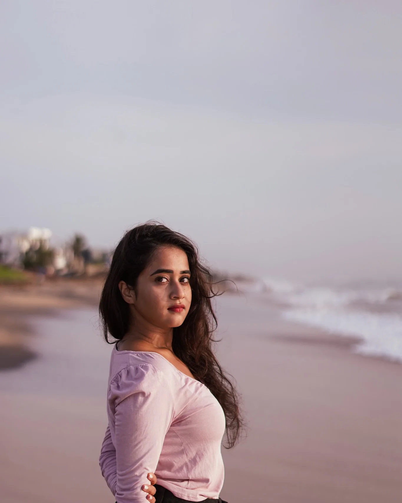 Deepthi Sunaina Enjoying in Chennai Beach