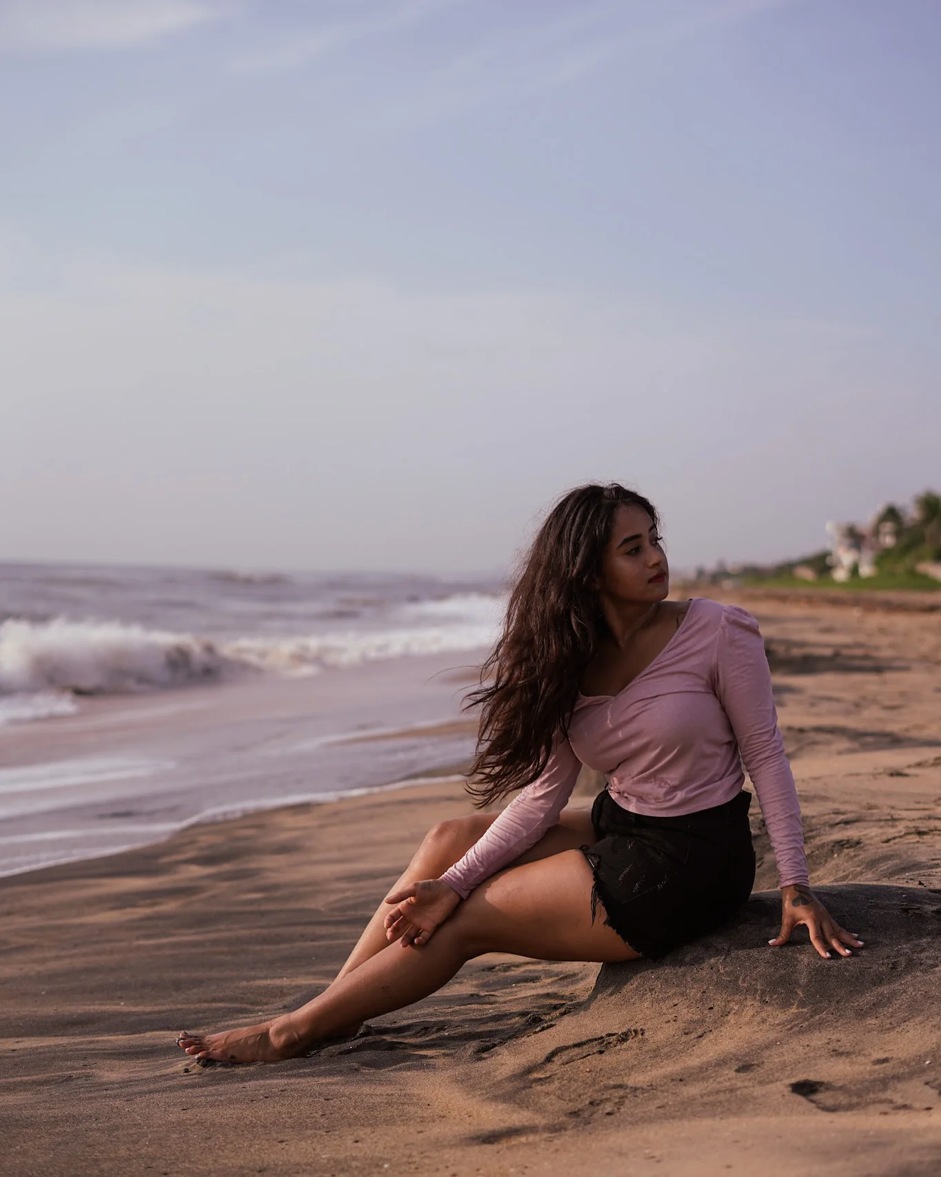 Deepthi Sunaina Enjoying in Chennai Beach