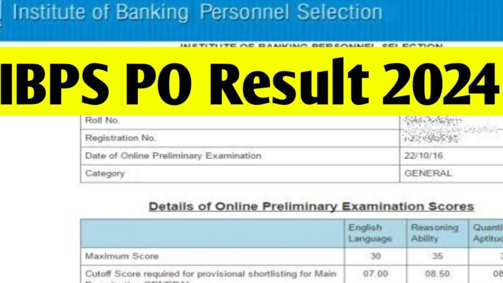 IBPS PO Prelims Results 2024 Declared