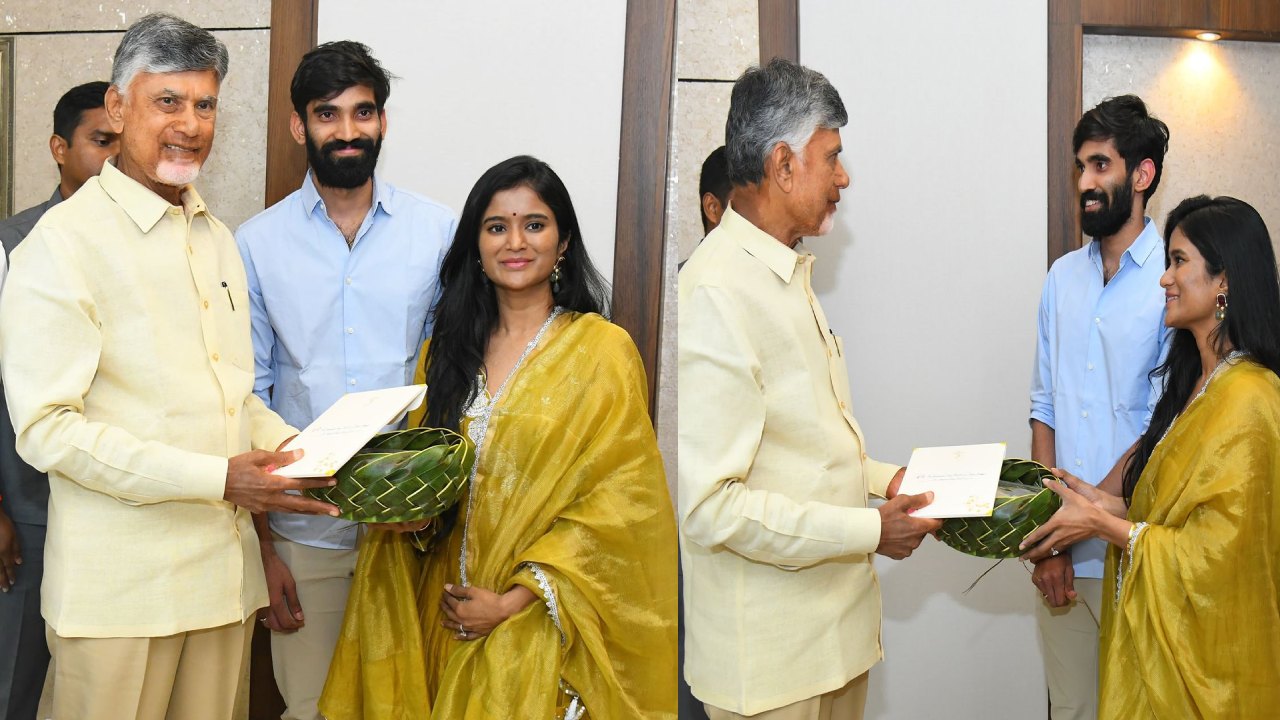 Srikanth Kidambi : సీఎం చంద్రబాబును కలిసిన కిదాంబి శ్రీకాంత్.. కాబోయే భార్యతో.. Srikanth Kidambi : సీఎం చంద్రబాబును కలిసిన కిదాంబి శ్రీకాంత్.. కాబోయే భార్యతో..
