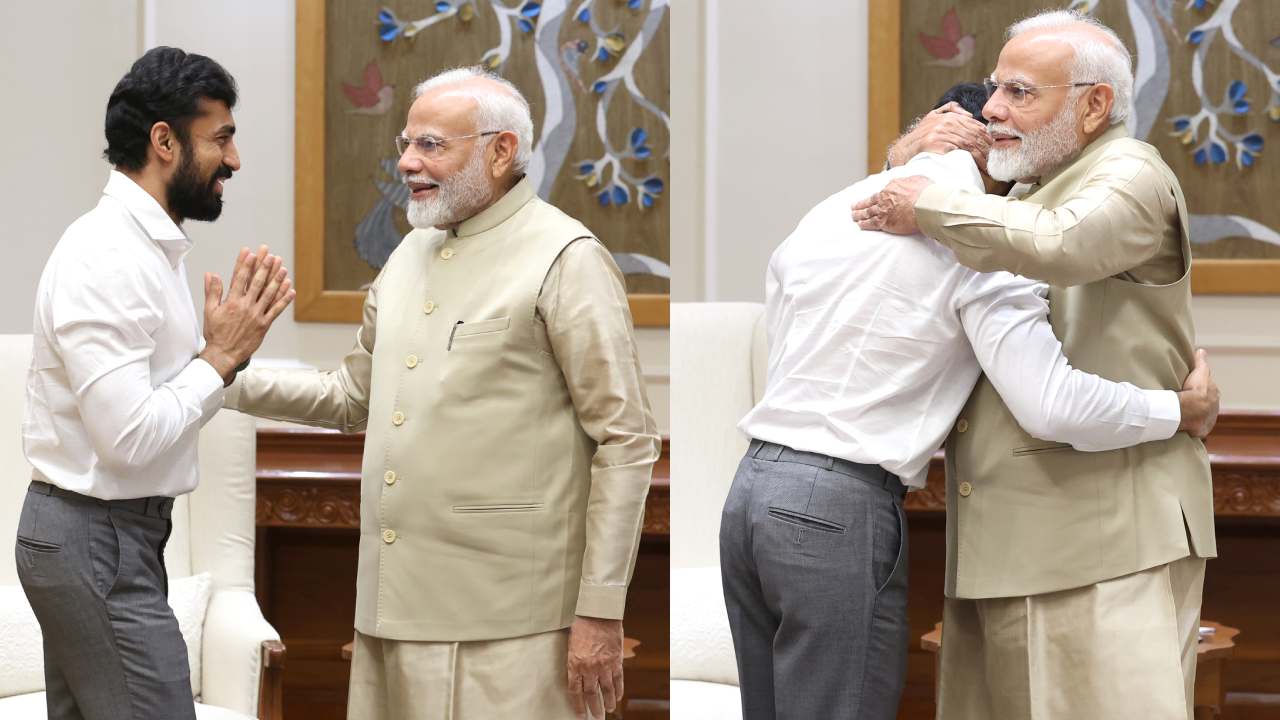 Jupally Rameswar Rao: మోదీతో మైహోం రామేశ్వరరావు, రామురావు భేటీ.. రామును ఆప్యాయంగా హత్తుకొని అభినందించిన మోదీ Jupally Rameswar Rao: మోదీతో మైహోం రామేశ్వరరావు, రామురావు భేటీ.. రామును ఆప్యాయంగా హత్తుకొని అభినందించిన మోదీ