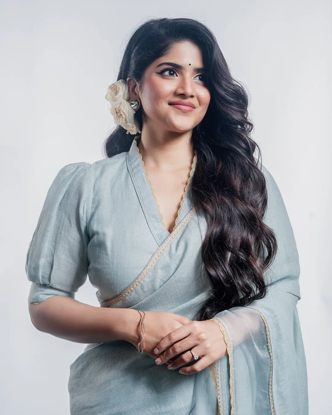 Megha Akash Vintage Looks in Saree