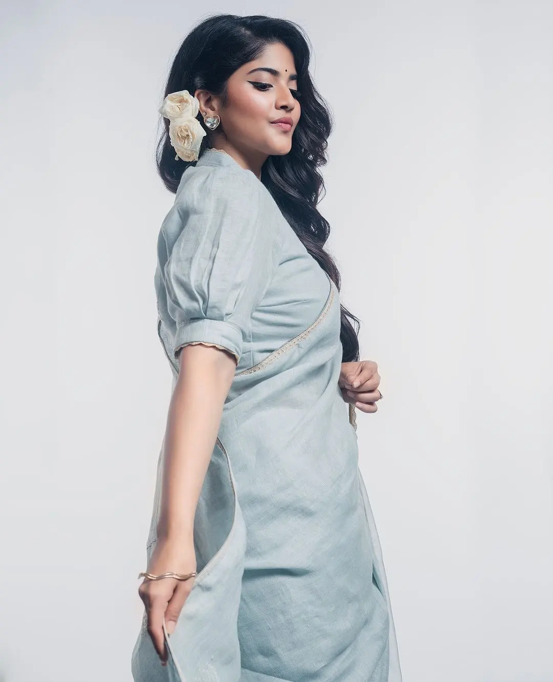 Megha Akash Vintage Looks in Saree