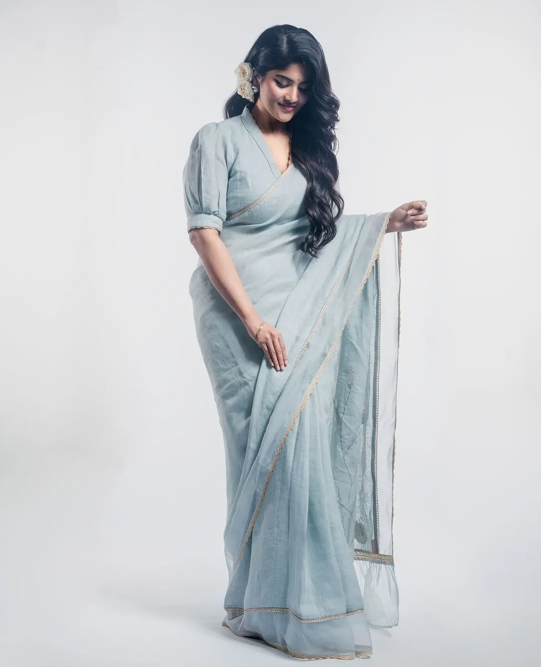 Megha Akash Vintage Looks in Saree