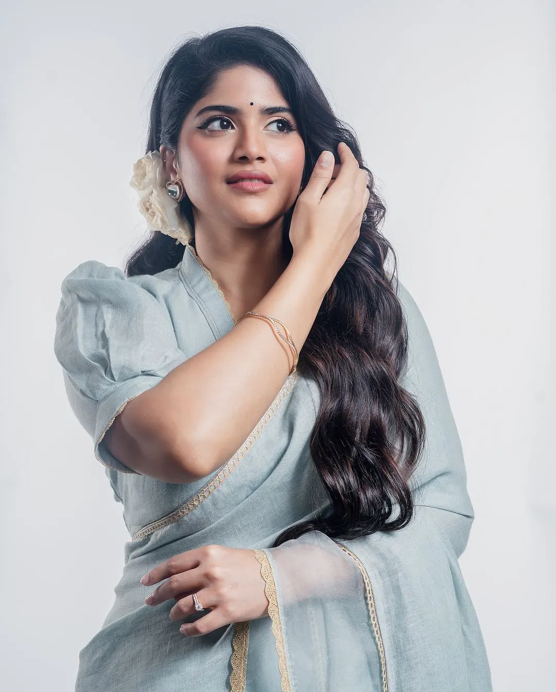 Megha Akash Vintage Looks in Saree