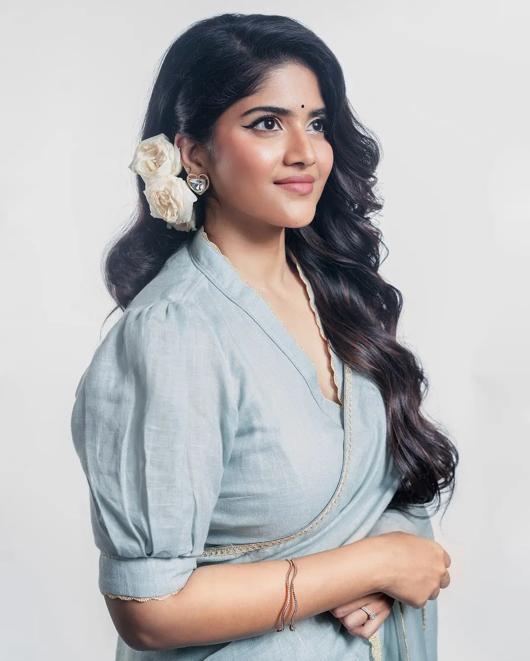 Megha Akash Vintage Looks in Saree