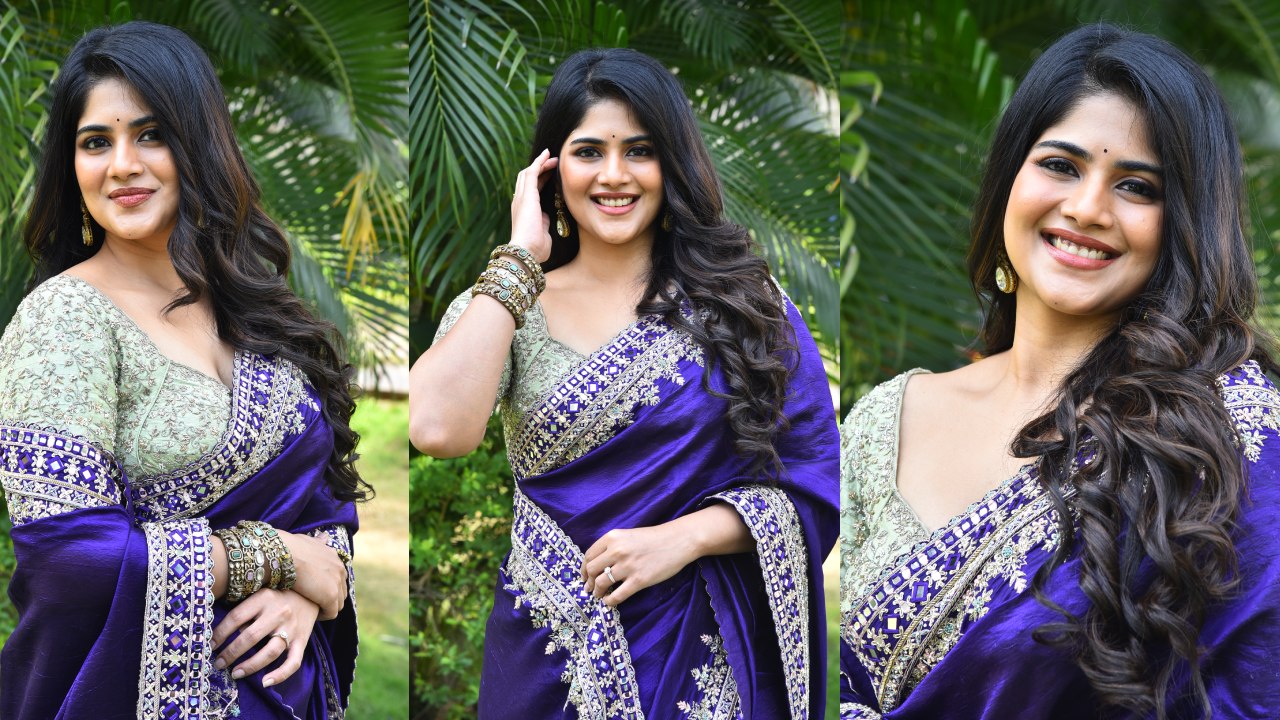 Megha Akash : నీలి రంగు చీరలో అదరగొడుతున్న మేఘ ఆకాష్..