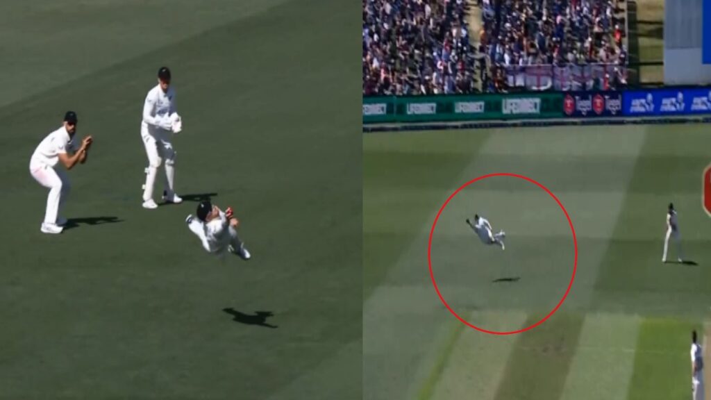 NZ Fielder Glenn Phillips stunning flying catch against England in 1st test