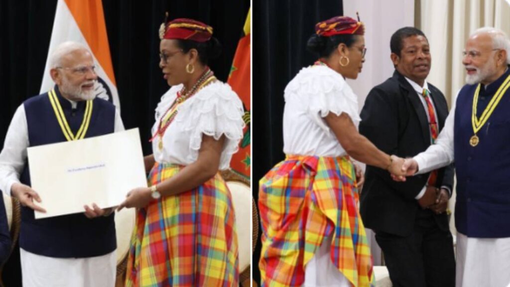 Narendra modi and Sylvanie Burton