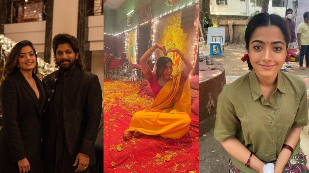 Rashmika Mandanna shared the Pushpa movie shooting photos