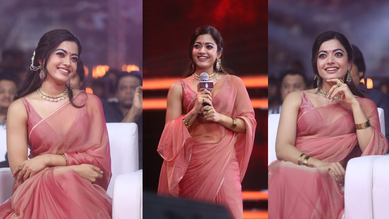 Rashmika Mandanna : అయ్యో.. శ్రీవల్లి ఎంత క్యూట్ గా ఉందో చూశారా.. పుష్ప 2 ఈవెంట్లో చీరలో రష్మిక..