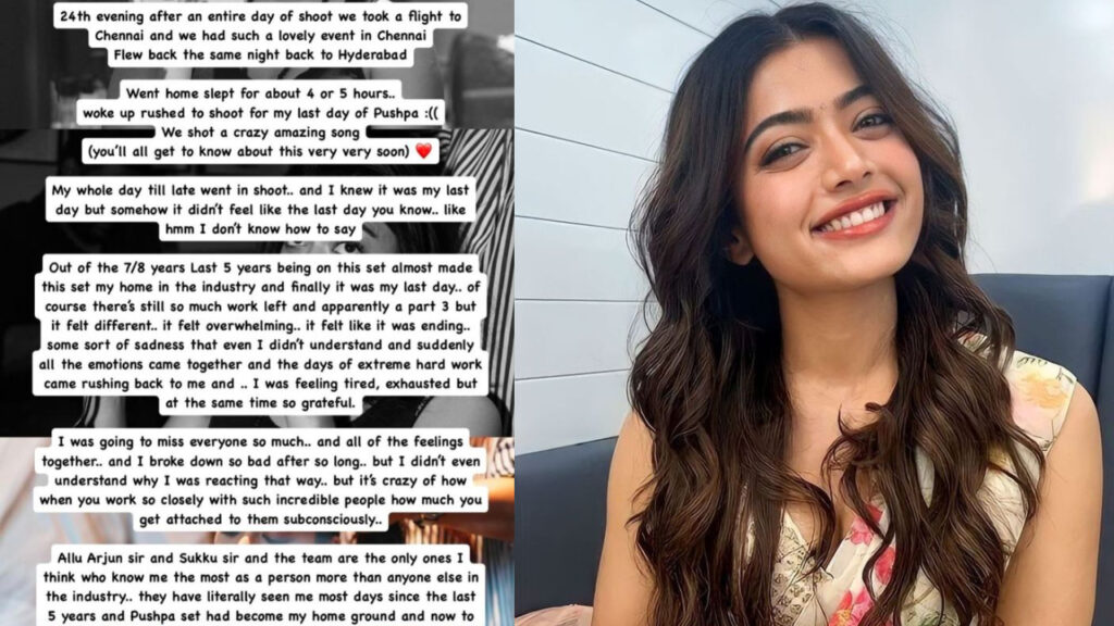 Rashmika Mandanna shared an emotional post on pushpa 2 movie last day shooting