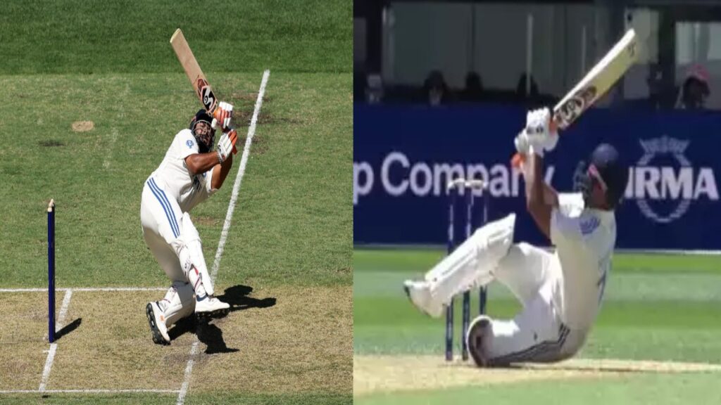 Rishabh Pant hits no look six off Pat Cummins in Perth Test