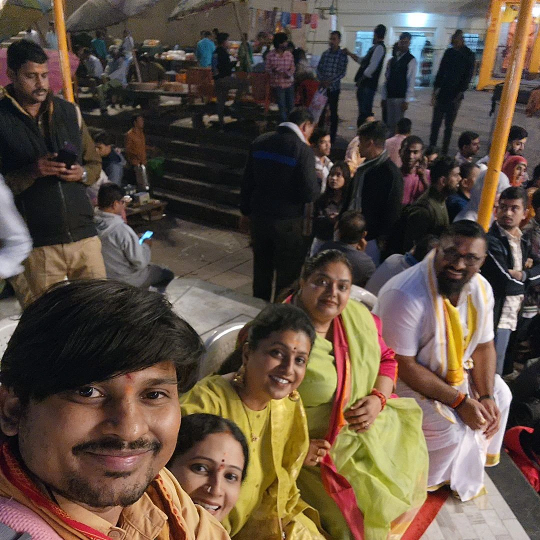 Roja in Kashi With Rocking Rakesh Couple