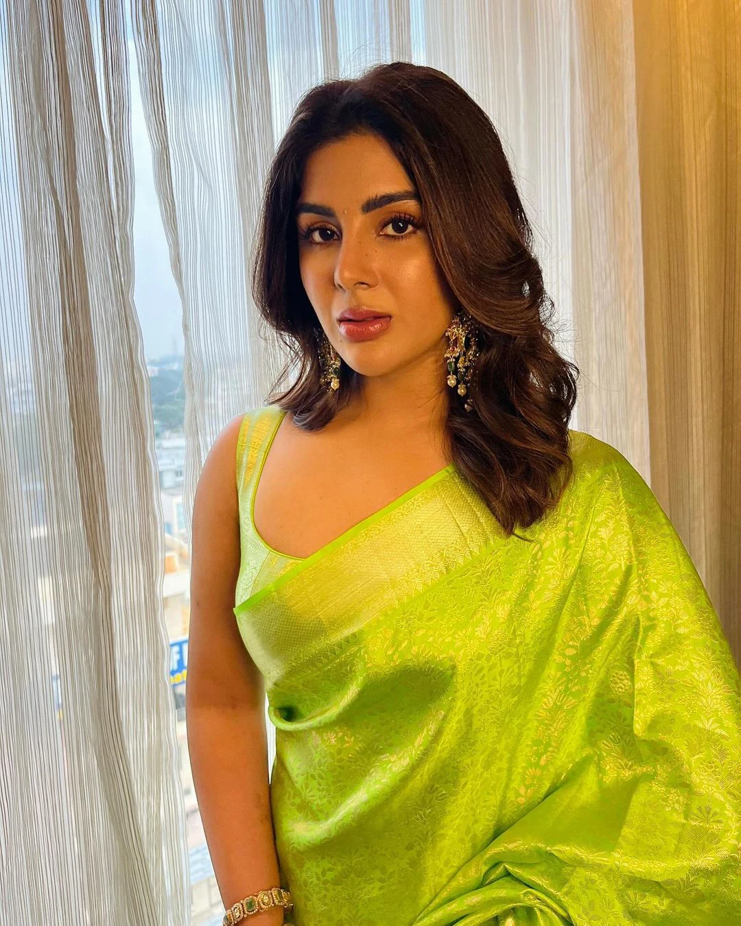 Samyuktha Stunning Looks in Saree