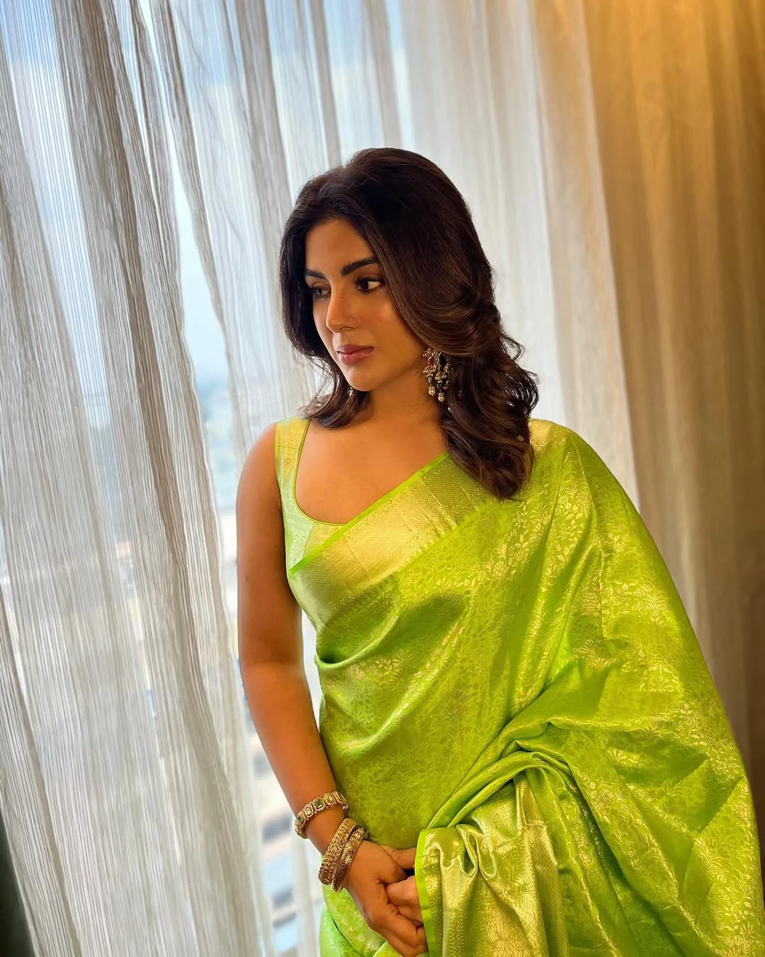 Samyuktha Stunning Looks in Saree