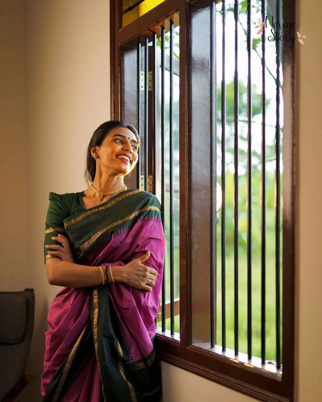 Sapthami Gowda Cute Vintage Looks in Saree