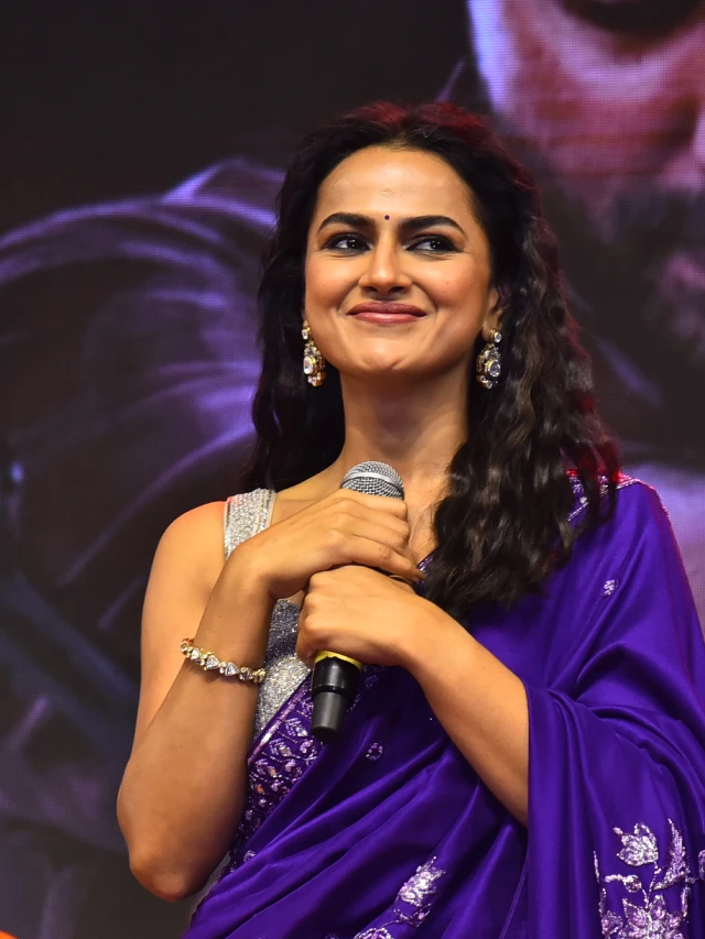 Shraddha Srinath Shines in Saree at Mechanic Rocky Pre Release event