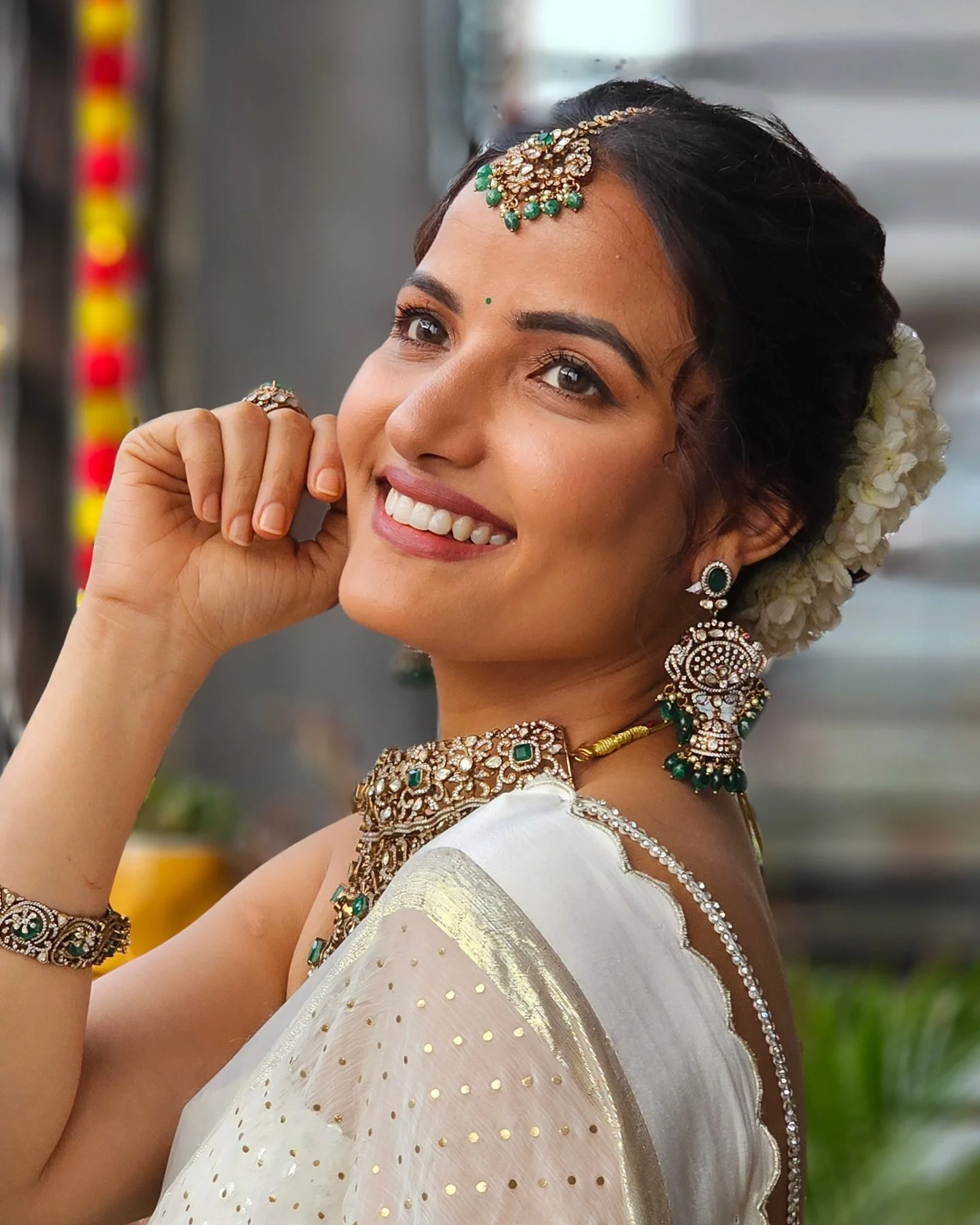 Siri Hanumanth Diwali Special Photos in White Saree