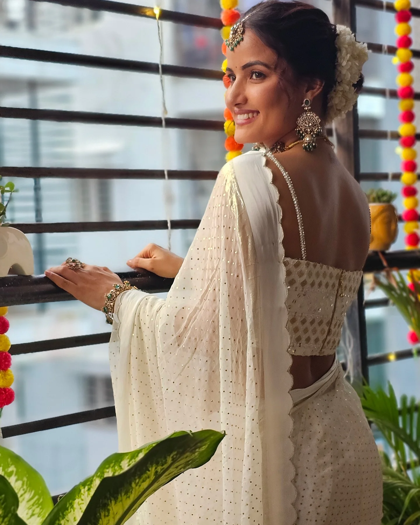 Siri Hanumanth Diwali Special Photos in White Saree