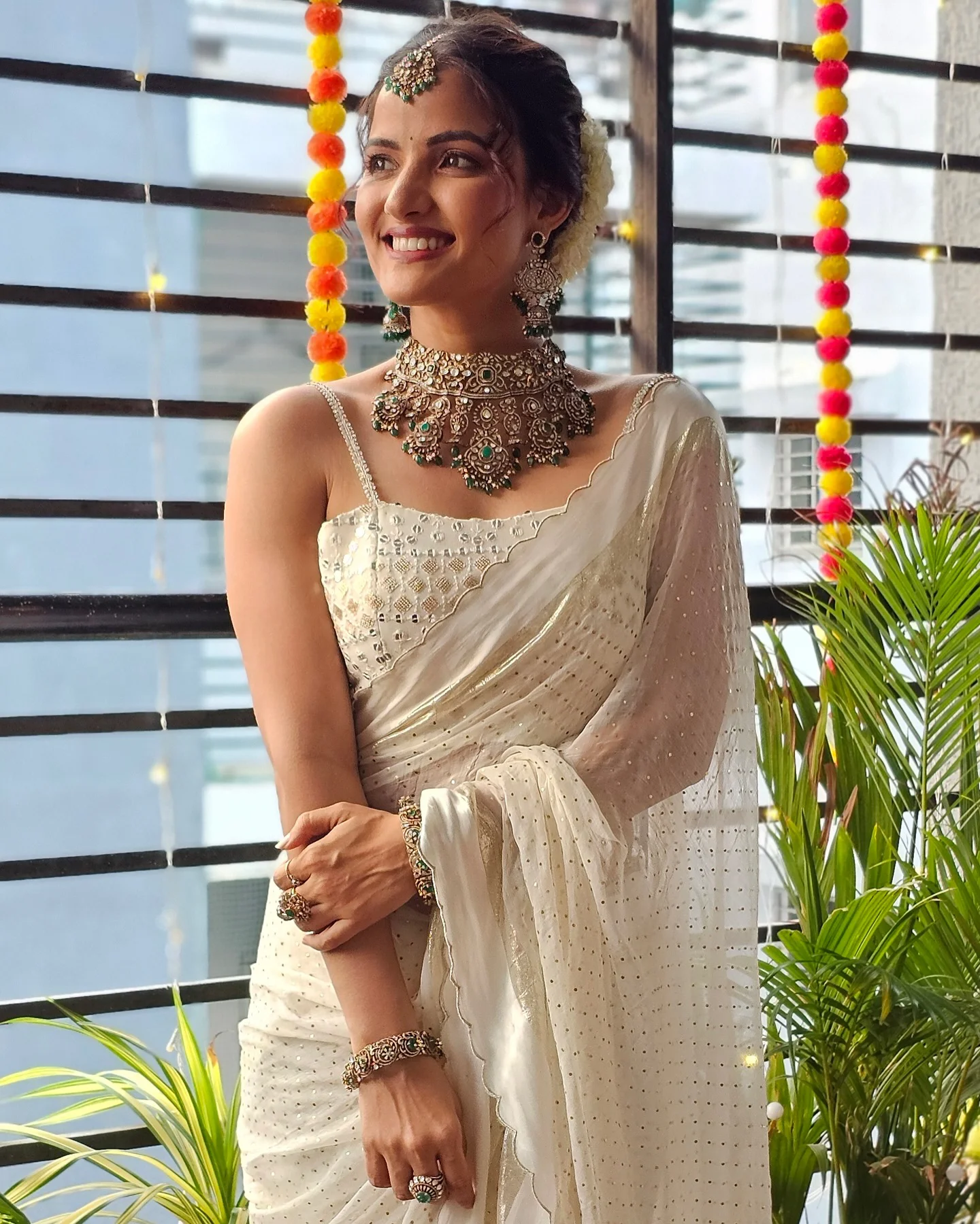 Siri Hanumanth Diwali Special Photos in White Saree