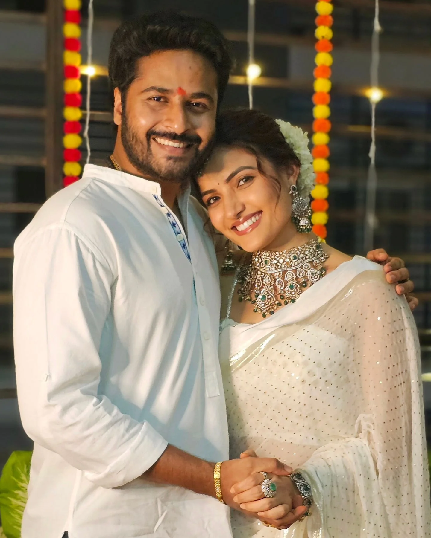 Siri Hanumanth Diwali Special Photos in White Saree