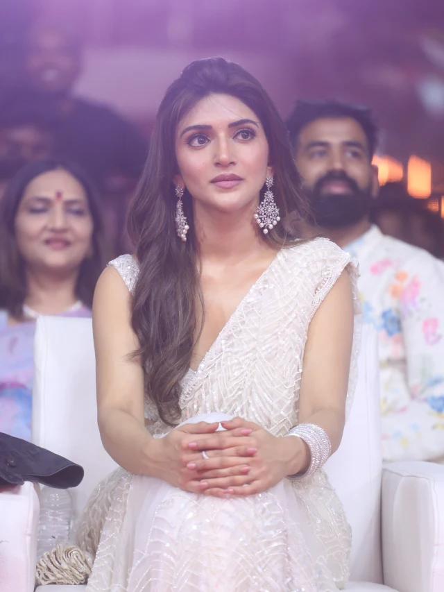 Sreeleela Stunning Looks in White Saree at Pushpa 2 Chennai Event
