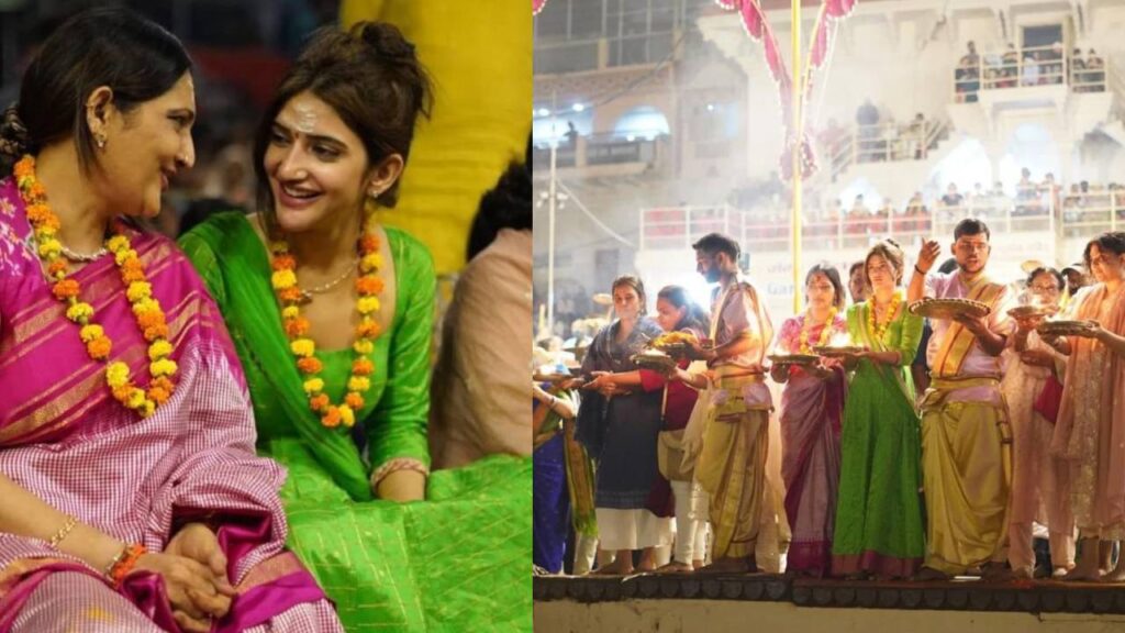 Before the release of the allu arjun pushpa 2 movie Kissik song Sreeleela visit Varanasi photos goes viral