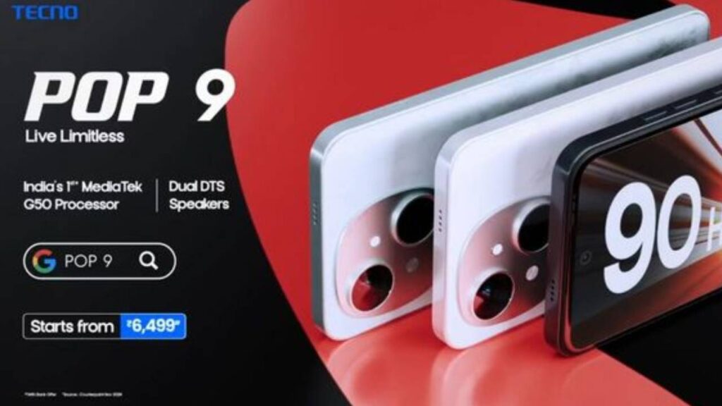 Tecno Pop 9 launched in India, price