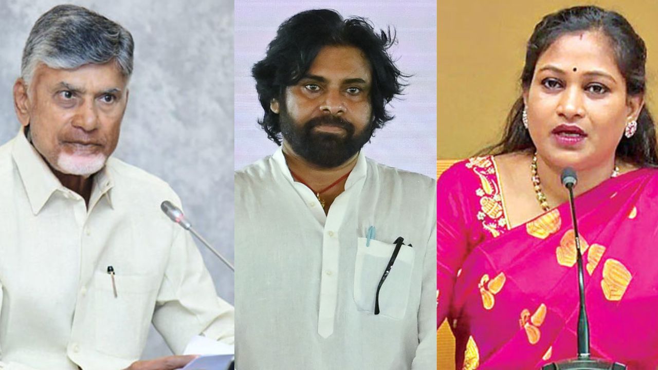 చంద్రబాబు సమక్షంలో పవన్ కల్యాణ్, వంగలపూడి అనిత కీలక భేటీ చంద్రబాబు సమక్షంలో పవన్ కల్యాణ్, వంగలపూడి అనిత కీలక భేటీ