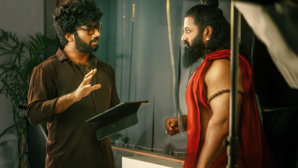 Prasanth Varma Shared working Still with Rishab Shetty from Jai Hanuman Work