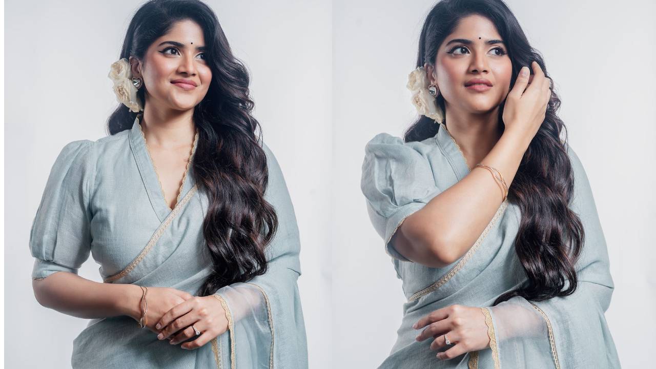 Megha Akash : వింటేజ్ లుక్స్ తో చీరలో అలరిస్తున్న మేఘా ఆకాష్..