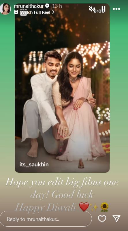 Mrunal Thakur fires on Fake Edit of her on Diwali later praised for that edit 
