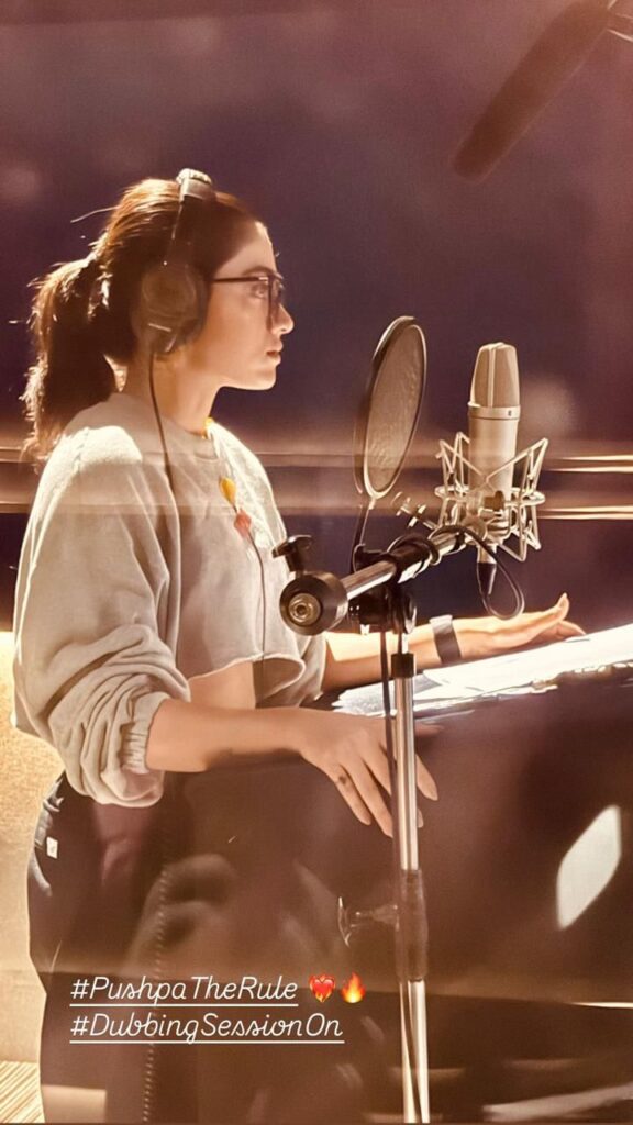 Rashmika Mandanna Completed Dubbing for Pushpa 2 and Shares Photos with Special Post 