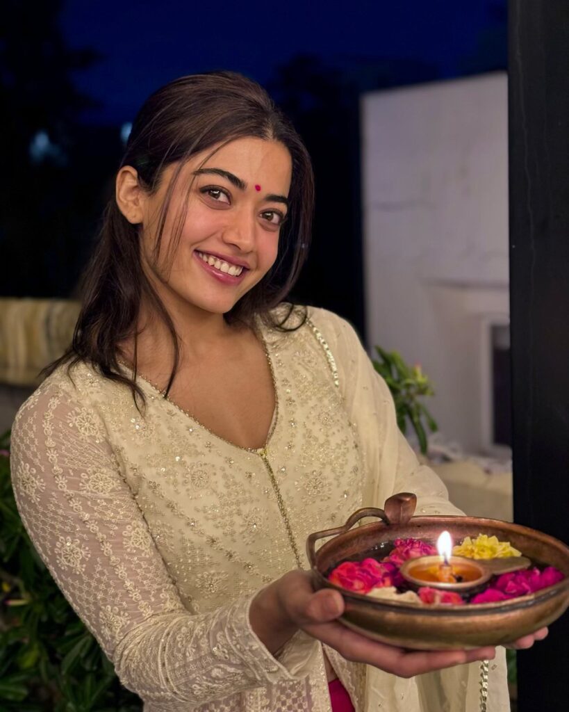 Rashmika Mandanna Celebrated Diwali in Vijay Devarakonda House 