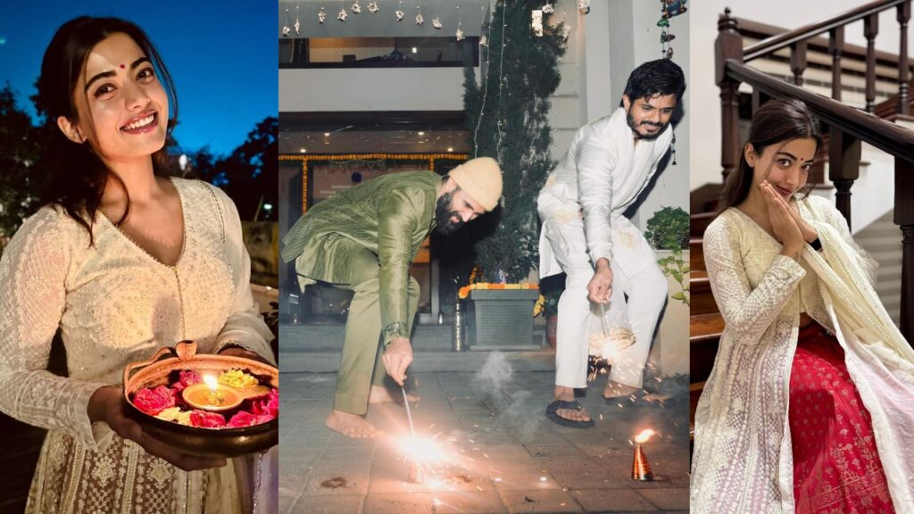 Rashmika Mandanna Celebrated Diwali in Vijay Devarakonda House